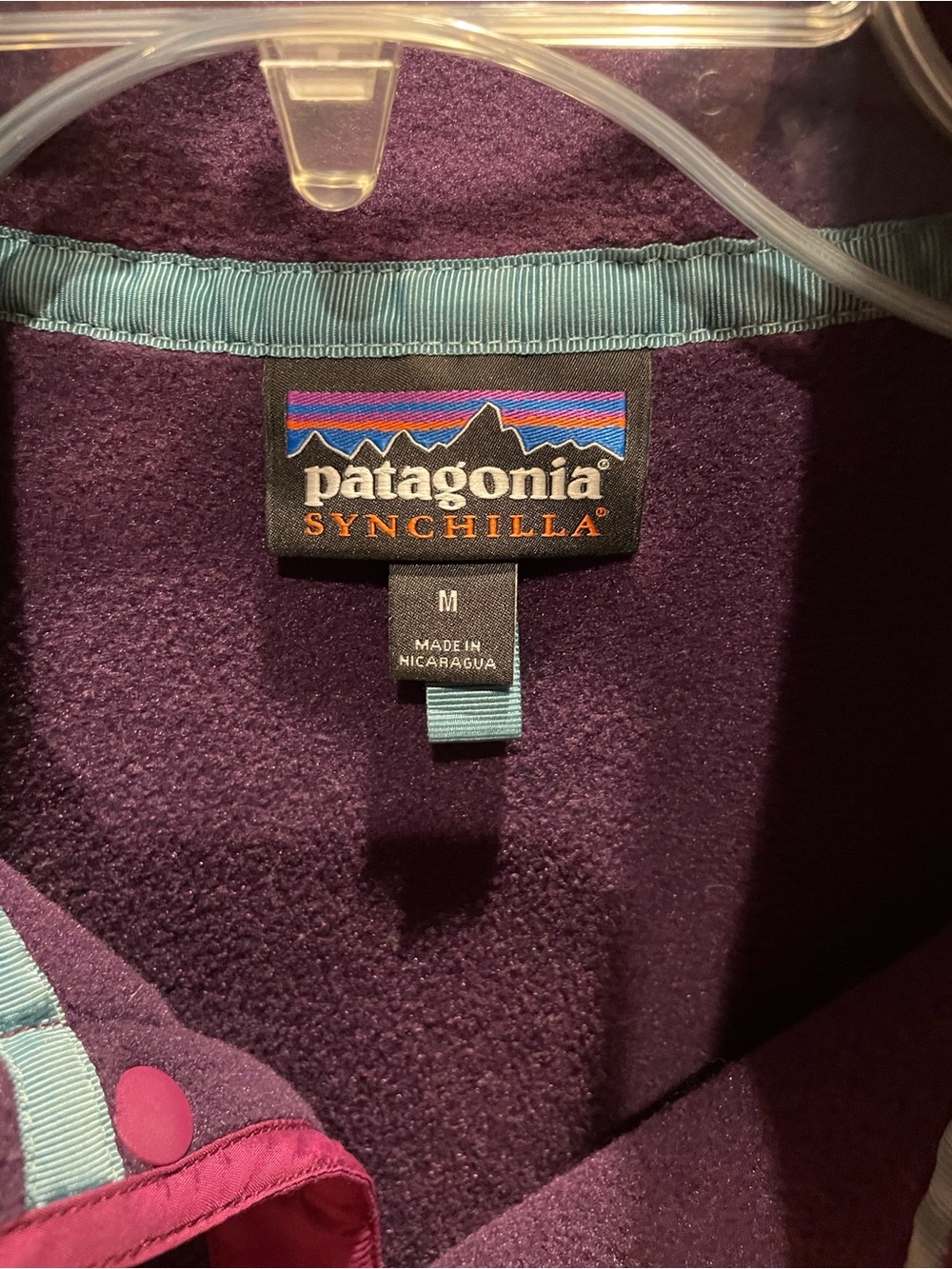 SOLD: Patagonia Synchilla Snap-T Fleece Pullover Purple Blue Colorblock Women's - Picture 5 of 5